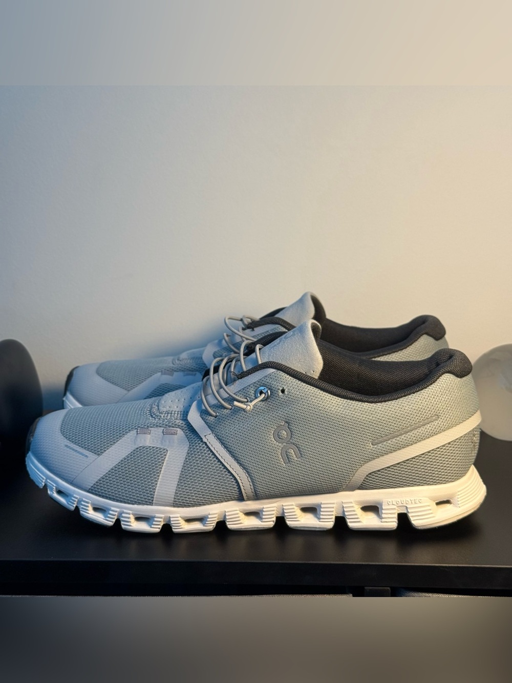 On Running Men's Cloud Running Shoes - Light Gray with White